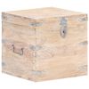 vidaXL Chest White Solid Acacia wood, Iron 15.7x15.7x15.7 in