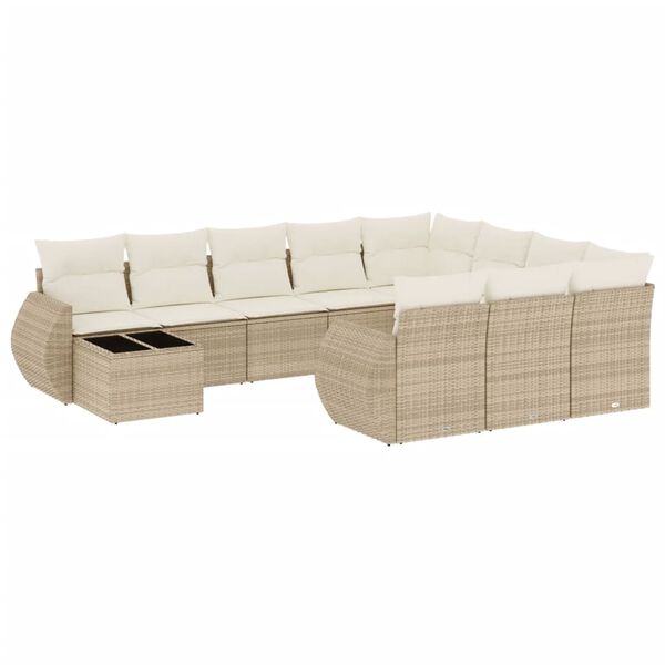 vidaXL Garden Sofa Set Beige, Cream White