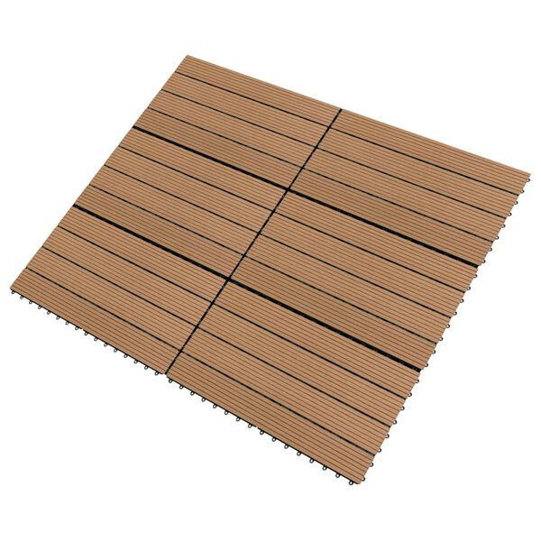 vidaXL Decking Tiles 6 pcs WPC 23.6"x11.8" 11.6 ft&sup2; Brown