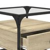 vidaXL Coffee Table Sonoma Oak Engineered wood, steel, glass Small