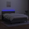 vidaXL Box Spring Bed with Mattress&LED Dark Gray 53.9"x74.8" Full Fabric