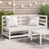 vidaXL Garden Sofa White Solid pine wood 2-Seater Modular Garden Sofa