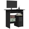 vidaXL Desk Black Engineered wood Compact Desk Rectangular Modern