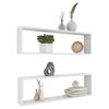 vidaXL Wall Shelf Set of 2 White Engineered Wood 39.4 x 5.9 x 11.8 in