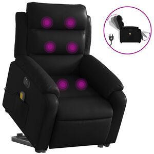 vidaXL Electric Stand Up Massage Recliner Chair Black