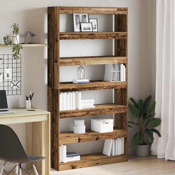 vidaXL Book Cabinet Artisan Oak 39.37 x 11.81 x 77.95 in