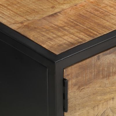 vidaXL TV Cabinet with Carved Door 51.2"x11.8"x15.7" Rough Mango Wood