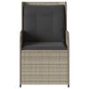 vidaXL Reclining Patio Chair Set of 2 Light grey PE rattan Standard
