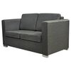 vidaXL Sofa Set Dark Grey Polyester fabric, Wooden frame, Chrome-plated legs
