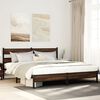 vidaXL Bed Frame Brown Oak Steel, engineered wood Super King Bed Frame