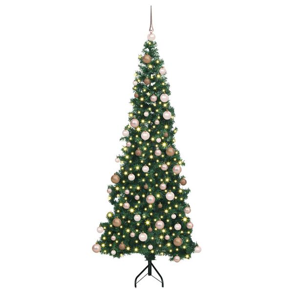 vidaXL Corner Artificial Christmas Tree Green 70.9" PVC and Metal