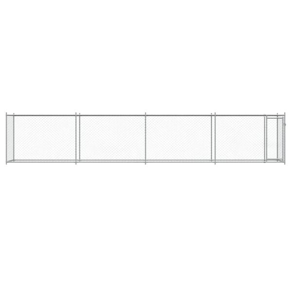 vidaXL Dog Cage Grey Galvanized steel 8x2x1.5 meters Durable Dog Cage