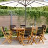 vidaXL Garden Dining Set Black and Wood Solid Acacia Wood and Polypropylene