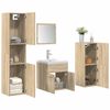 vidaXL Bathroom Furniture Set Sonoma oak, White Engineered wood, Ceramic