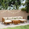 vidaXL Garden Lounge Set Cream Solid Acacia wood Modular