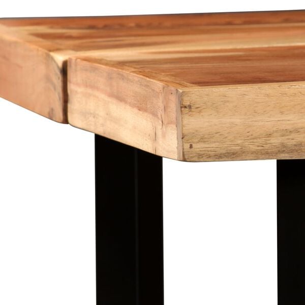 vidaXL Bar Table Brown, Black Solid acacia wood, Steel Large Bar Table