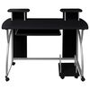 vidaXL Computer Desk Black Engineered wood, powder-coated steel