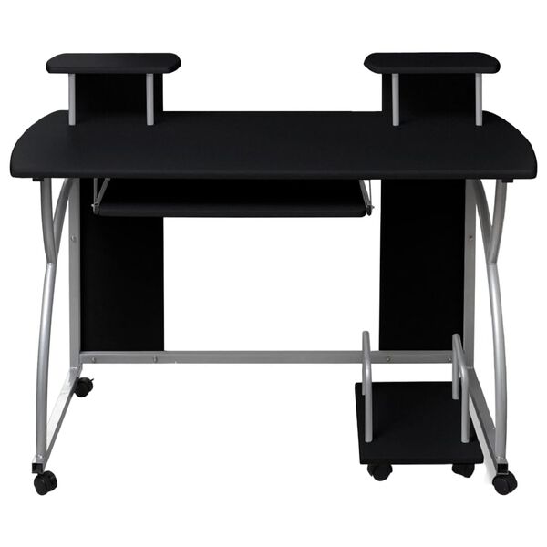 vidaXL Computer Desk Black Engineered wood, powder-coated steel