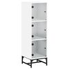 vidaXL Highboard White Engineered wood, glass, steel Medium Highboard