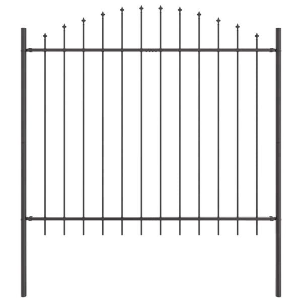 vidaXL Garden Fence 3 pcs Grey 66.93 x 64.96 in Powder-Coated Steel