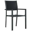 vidaXL Garden Dining Set Black Powder-Coated Steel, Tempered Glass, Plastic