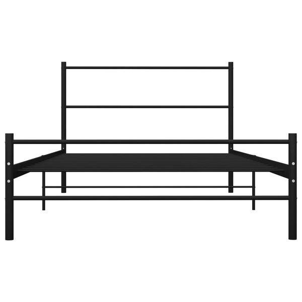 vidaXL Bed Frame Black Metal Twin Durable Bed Frame Rectangular