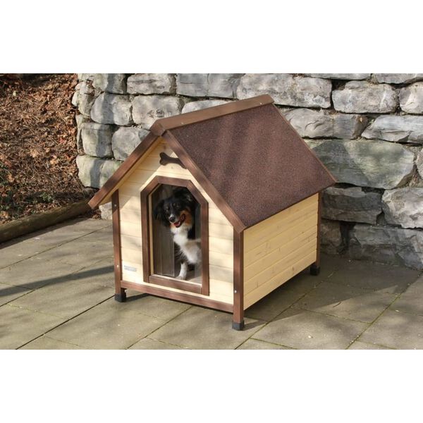 Kerbl Dog Kennel Brown and beige Wood with bitumen roof