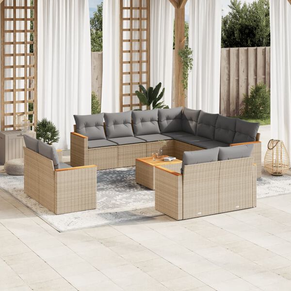 vidaXL Garden Sofa Set Beige