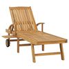 vidaXL Sun Lounger Natural Teak Solid Teak Wood, Galvanized Steel
