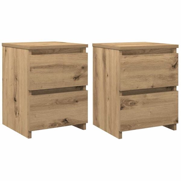 vidaXL Bedside Cabinet Set of 2 Artisan Oak Engineered Wood