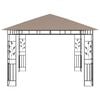 vidaXL Gazebo with Mosquito Net 9.8'x9.8'x9' Taupe 0.6 oz/ft²
