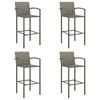 vidaXL Garden Bar Set Grey PE rattan, powder-coated steel, tempered glass