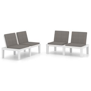 vidaXL Lounge Bench Set of 2 White