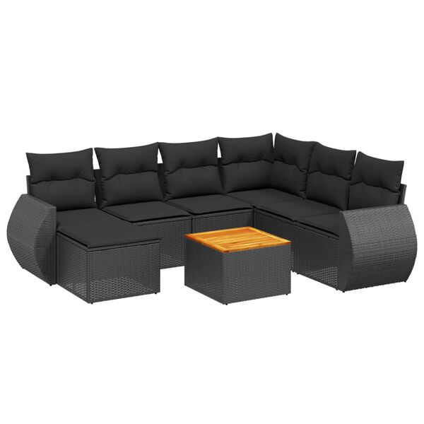 vidaXL Garden Sofa Set Black