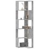 vidaXL Corner Bookcase 5-Tier Concrete Grey 19.7x19.7x70.5" Engineered Wood