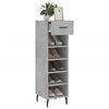 vidaXL Shoe Cabinet Concrete Grey Engineered Wood Compact Shoe Cabinet