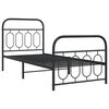 vidaXL Bed Frame Black Steel Single Modern Bed Frame Rectangular