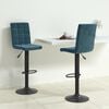 vidaXL Bar Stool Set of 2 Blue Velvet (100% Polyester) Standard Swivel