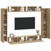 vidaXL TV Cabinet Set Set of 8 Sonoma Oak Engineered wood Multiple sizes