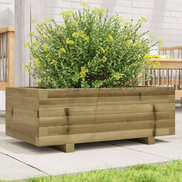 vidaXL Garden Planter Natural Wood Solid Pine Wood Medium Durable