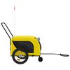 vidaXL Pet Bike Trailer Yellow and Black Oxford fabric, iron, PVC Foldable