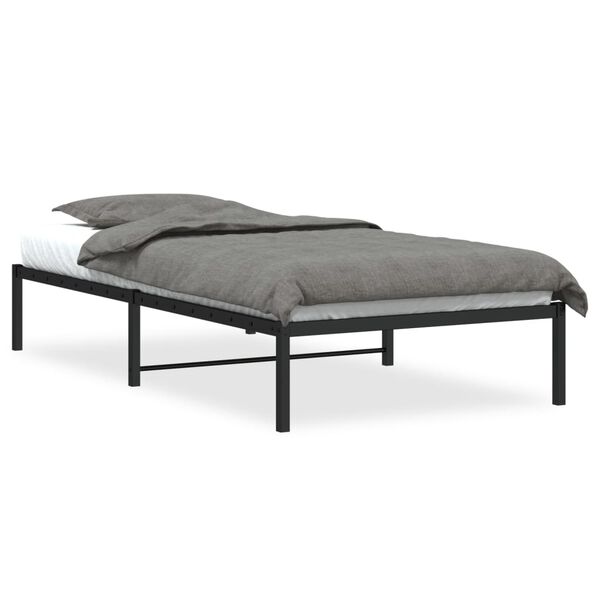 vidaXL Metal Bed Frame without Mattress Black 39.4"x74.8"