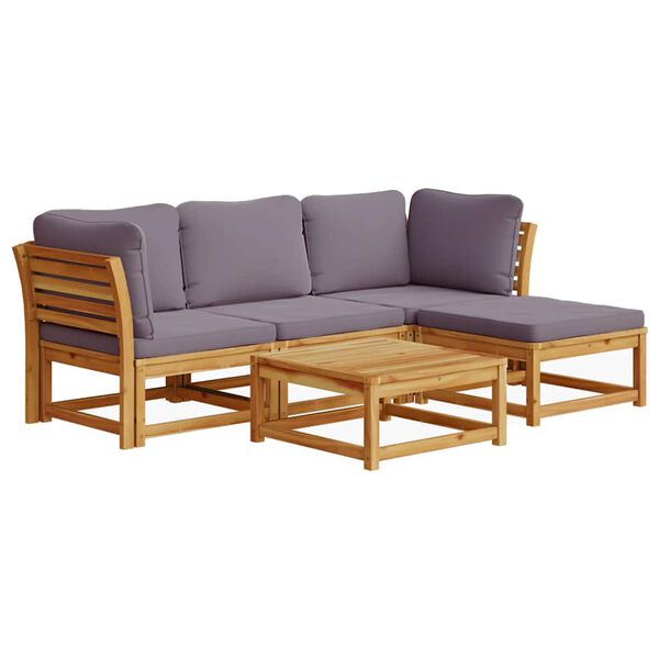 vidaXL Garden Lounge Set Dark Grey Solid Acacia wood Medium Modular