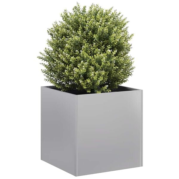 vidaXL Planter Galvanized Steel Large Decorative Inlays Planter Square