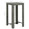 vidaXL Garden Bar Set Grey PE rattan, powder-coated steel Medium