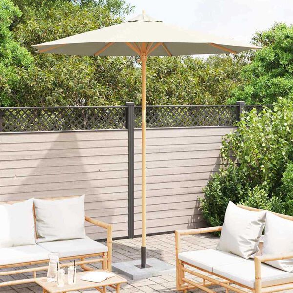 vidaXL Garden Parasol Cream white 240 x 240 x 260 cm bamboo