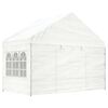 vidaXL Gazebo With Roof White Polyethylene, Galvanized Steel Large