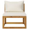 vidaXL Sofa Set Set of 2 Cream White Solid Acacia wood, Polyester