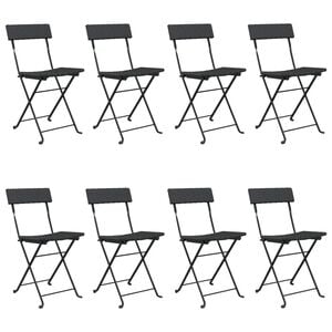 vidaXL Folding Bistro Chair Set of 8 Black