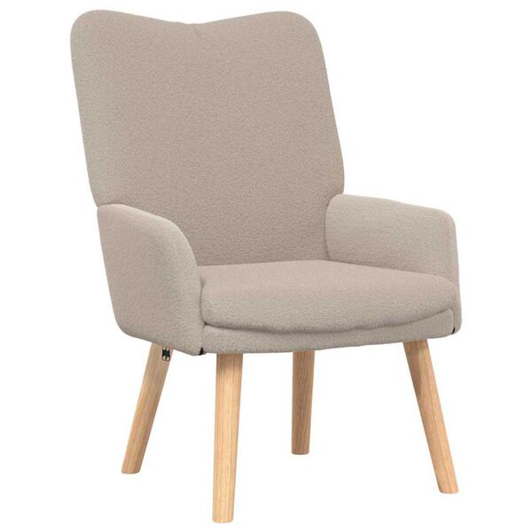 vidaXL Armchair Light Grey 24.80 x 26.38 x 37.01 in Sherpa Fabric